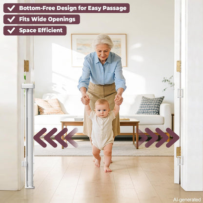 Retractable Baby Gates for Doorways, 58" Extra Wide Mesh Child Dog Gate for Stairs, 34" Tall Toddler Pet Gate Indoor and Outdoor, Easy Install, Essential for Home Safety, Black