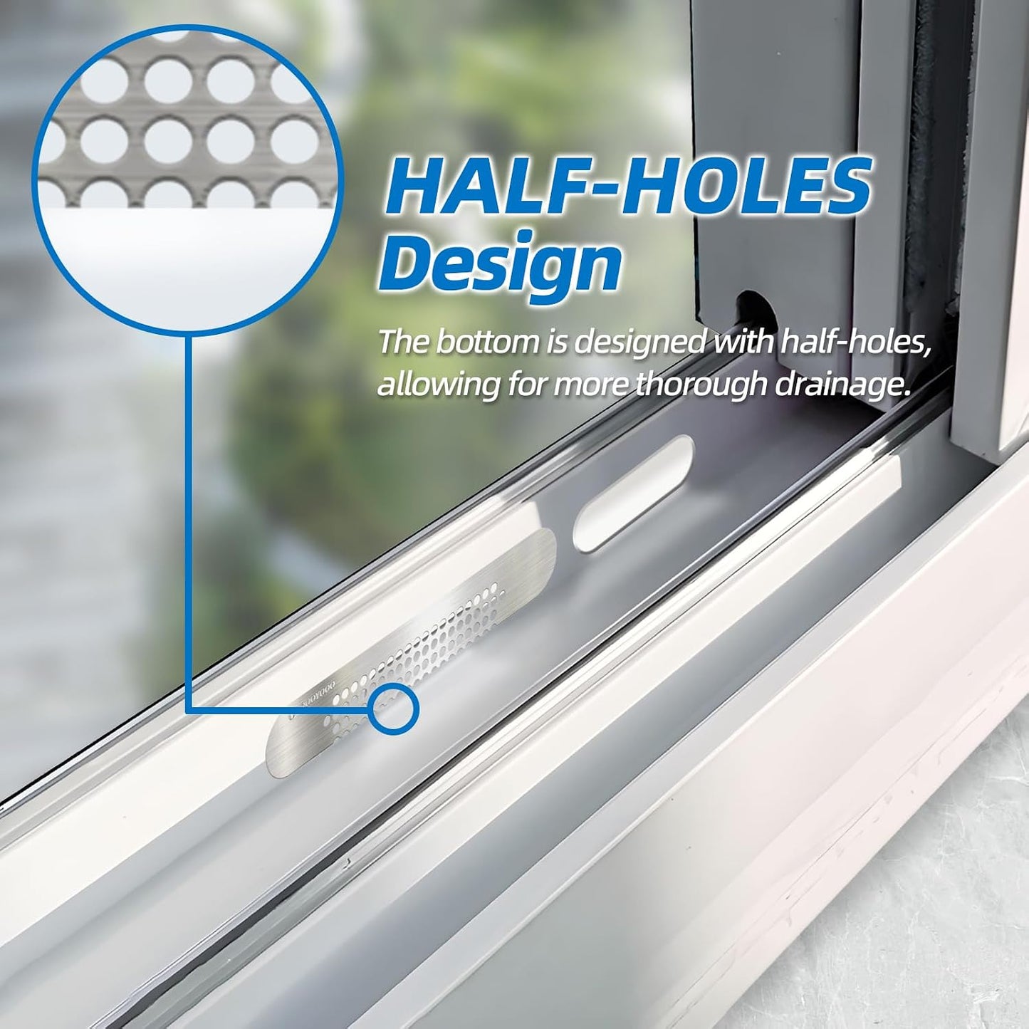 25PCS 304 Stainless Steel More Durable Window Weep Hole Screen Patch Drain Quickly PET Self Adhesive More Sticky & Waterproof (2.36in*0.59in(6cm*1.5cm))