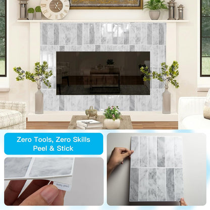 Art3d 11.4 x 9 Inch Heavy-Duty Peel and Stick Backsplash for Home Décor, 10-Pack PVC Wall Tiles for Kitchen Countertop, Green