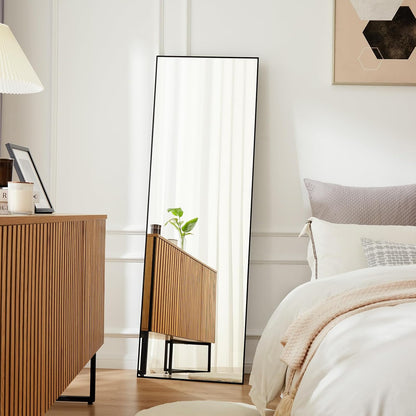 Arched Mirror Full Length, Upgraded 16"x59" Body Wall Mirrors with Shatter-Proof Glass, Floor Standing, Hanging or Leaning, Tall Arch Mirror with Stand Aluminum Alloy Frame for Bedroom Cloakroom