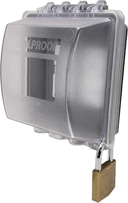 Sealproof 2-Gang Weatherproof In Use Outlet Cover | Two Gang Outdoor Plug and Receptacle Protector, Lockable, UL Extra Duty Compliant, 45 Configurations