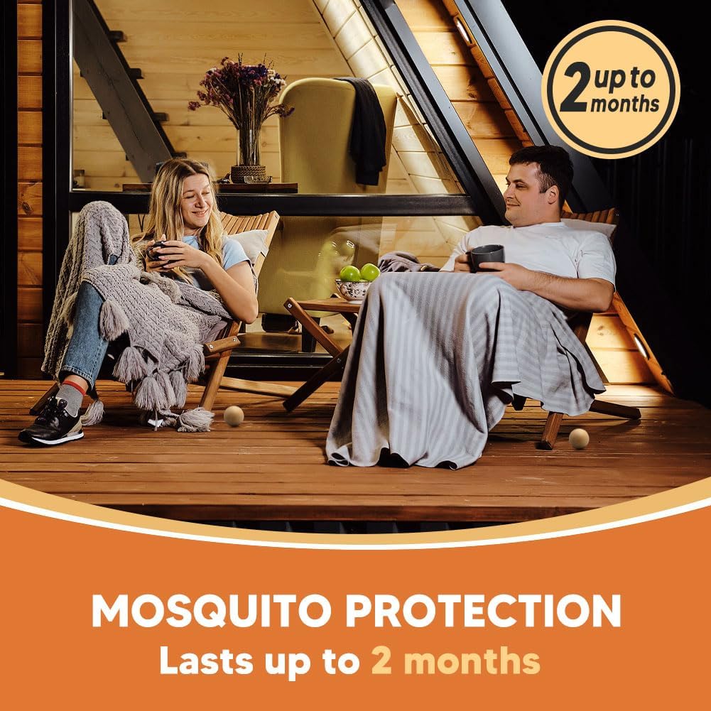 SCFKAOF Mosquito Repellent Outdoor Patio, Mosquito Deterrent for Yard, Indoor Mosquito Repellent Balls, Mosquito Repeller for Patio, Keep Mosquito Away, Covers 120 Sq. Ft, 60 Days Protection-12 Packs