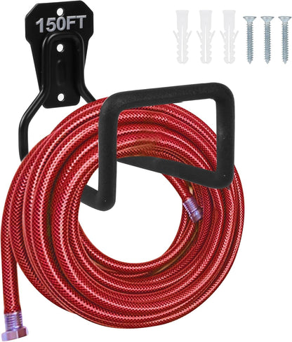 PeoMev 2pcs Heavy Duty Hose Hanger Garden Hose Storage Black Water Hose Holders for Outside Wall Mount Garden Hose Reel Hose Stand