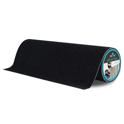 Lifegrip Anti Slip Tape, 4 Inch x 15 Foot Non-Slip Traction Grip Tape for Stairs, Waterproof Stair Treads Grip Non Slip, Non Skid Tape for Steps, Outdoor Black Grip Tape (4" X 15')
