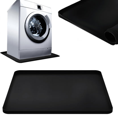 27×27inch Washer Drain Pan Silicone Mat, With Raised Edge Washing Machine Silicone Mat, Multi-function Non Slip, Soft Foldable Portable Waterproof Pad（grey）