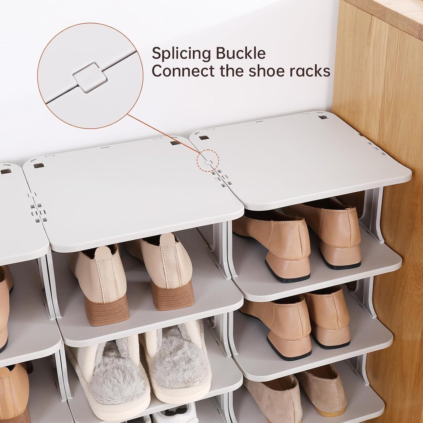 HAIXIN Vertical Narrow Tall Shoe Rack for Front Door Entrance, 7-Tier Sturdy Stackable Shoe Rack Organizer for Closet Entryway, Corner Shoe Storage Shelf Shoe Cubby