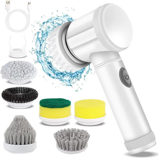 Electric Spin Scrubber - Shower Scrubber,Bathroom Scrubber Electric,for Cleaning Tub, Floor, Tile, Window, Sink, Kitchen Cleaning with 6 Electric Cleaning Brush Head (8)