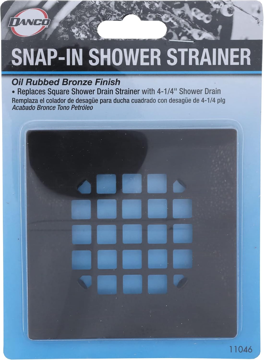 Danco Snap-in Shower Drain Cover with in-Drain Hair Catcher, 4-1/4" Round, White Strainer, (10533)