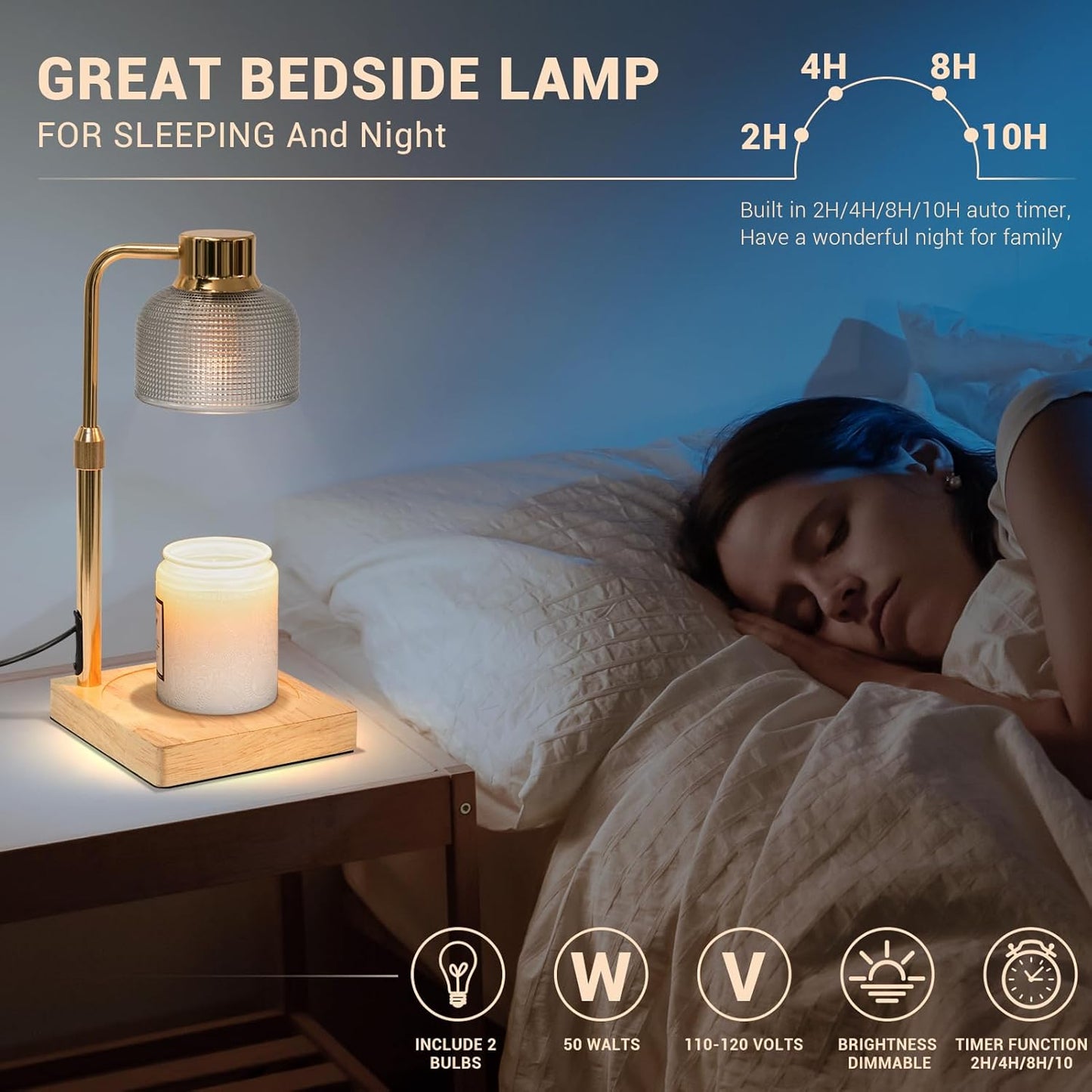 KLL Candle Warmer Lamp with Timer: Birthday Gift for Women, House Warming Gifts New Home, Room Decor - Wax Melt Warmer for Scented Jar Candles