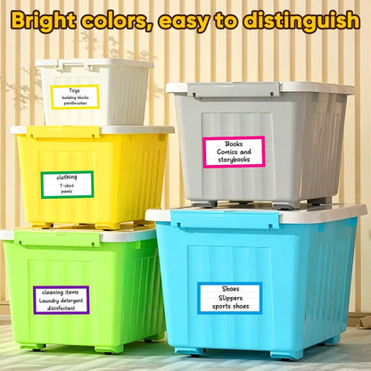 6 x 3 Inches Large Removable Moving Labels for Boxes, 180 Pack 8 Color Coded Moving Stickers for 3-4 Bedroom House, Waterproof Tear Resistant with Fragile & Blank Customizable Labels