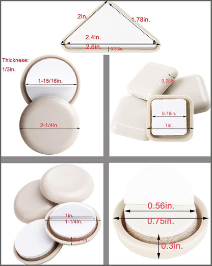 40 Pack Combo Self Stick Furniture Glider for Carpet Furniture Moving Slider Carpet Slider,Self-Adhesive Furniture Slider,Moving Pads Moving Furniture Sliders,Self Adhesive Sliders Furniture Glides