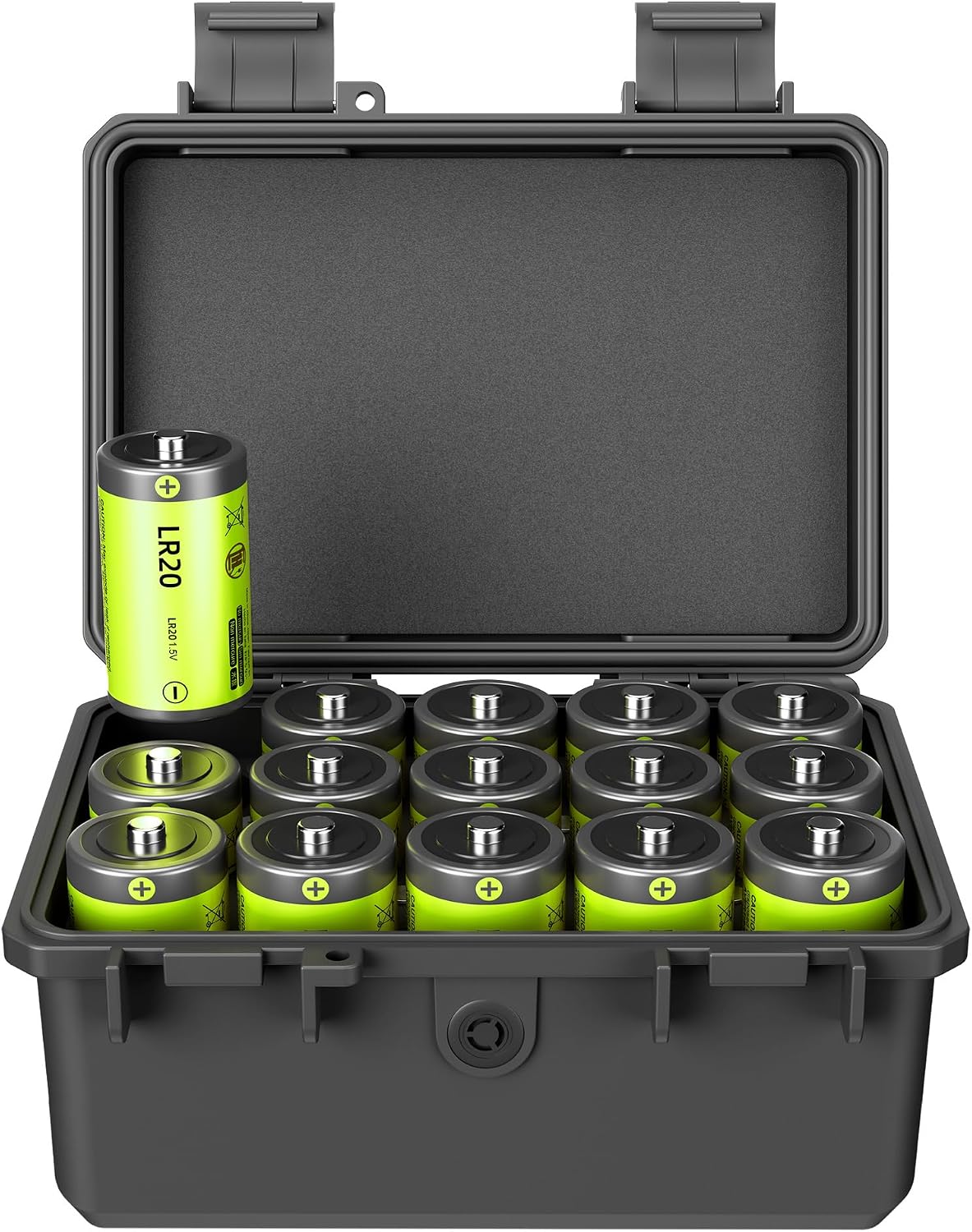 24 Slots CR2 CR123 CR123A Lithium Battery Organizer Case, IP67 Waterproof Hard Case for CR17345/CR16340/CR18350/CR15270(CR2) Explosionproof Batteries Storage Holder for Household Outdoor Camping