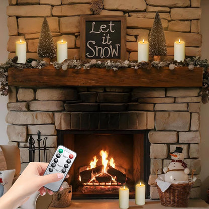 Flameless Candles Battery Operated with Remote and 2/4/6/8 H Timer, 6pcs Flickering Fake Electric Candles for Festival Wedding Home Party Decor (D3 x H 6") (White)
