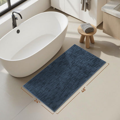 AMOAMI Bath Mat Non Slip Super Absorbent Quick Dry Bath Mats for Bathroom Floor Rubber Backing Washable Bathroom Rugs Modern Woven Jacquard Mat, Beside Tub Bath Rugs, 17" x 24", LightGrey