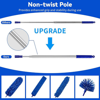 Dusters for Cleaning, Duster with Extension Pole 5 in 1 Kit, Cobweb Duster, Long Dusters for High Ceilings, Microfiber Dusters for Ceiling Fan, Blinds and Furniture