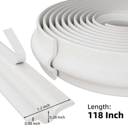 315 Inch T Shape Window Weather Stripping Door Seal Strip,Self Adhesive Window Insulation Foam Weather Strip,Soundproofing Draft Stopper for Doors Bottom and Side Gap Blocker(White)