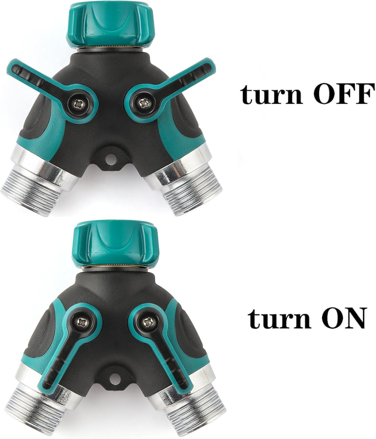Hose Splitter 2 Way Heavy Duty Y Valve, Spigot Splitter for Garden Hose, Water Hose Y Splitter with 2 Extra Rubber Washers