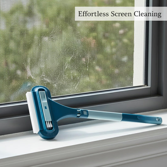 Double-Sided Window Screen Cleaner Brush, Cleaning Tool for Screens, Durable PP Frame, Green & Blue Options