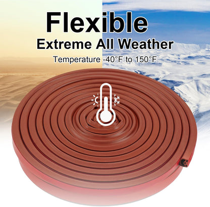 [New Upgrade] 19.7Ft Silicone Door Weather Stripping Door Seal Strip for Doors & Windows, Multi-Layer Soundproof Chamber Design, Self-Adhesive, Seal Large Gaps, Easy to Cut & Install