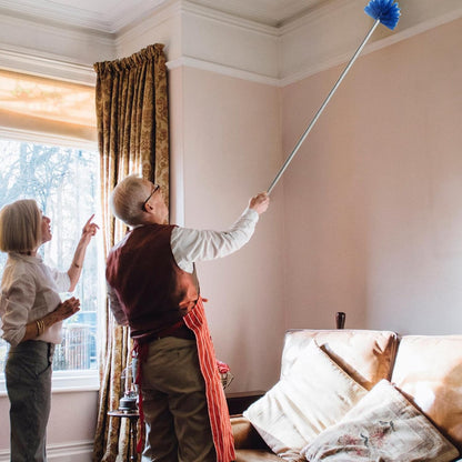 Extendable Ceiling Duster – Heavy-Duty Cobweb Brush with Telescoping Pole, Easy Reach for High Ceilings, Car Interiors, and Window Cleaning | Ideal for Home, Office, and Industrial Maintenance Tasks