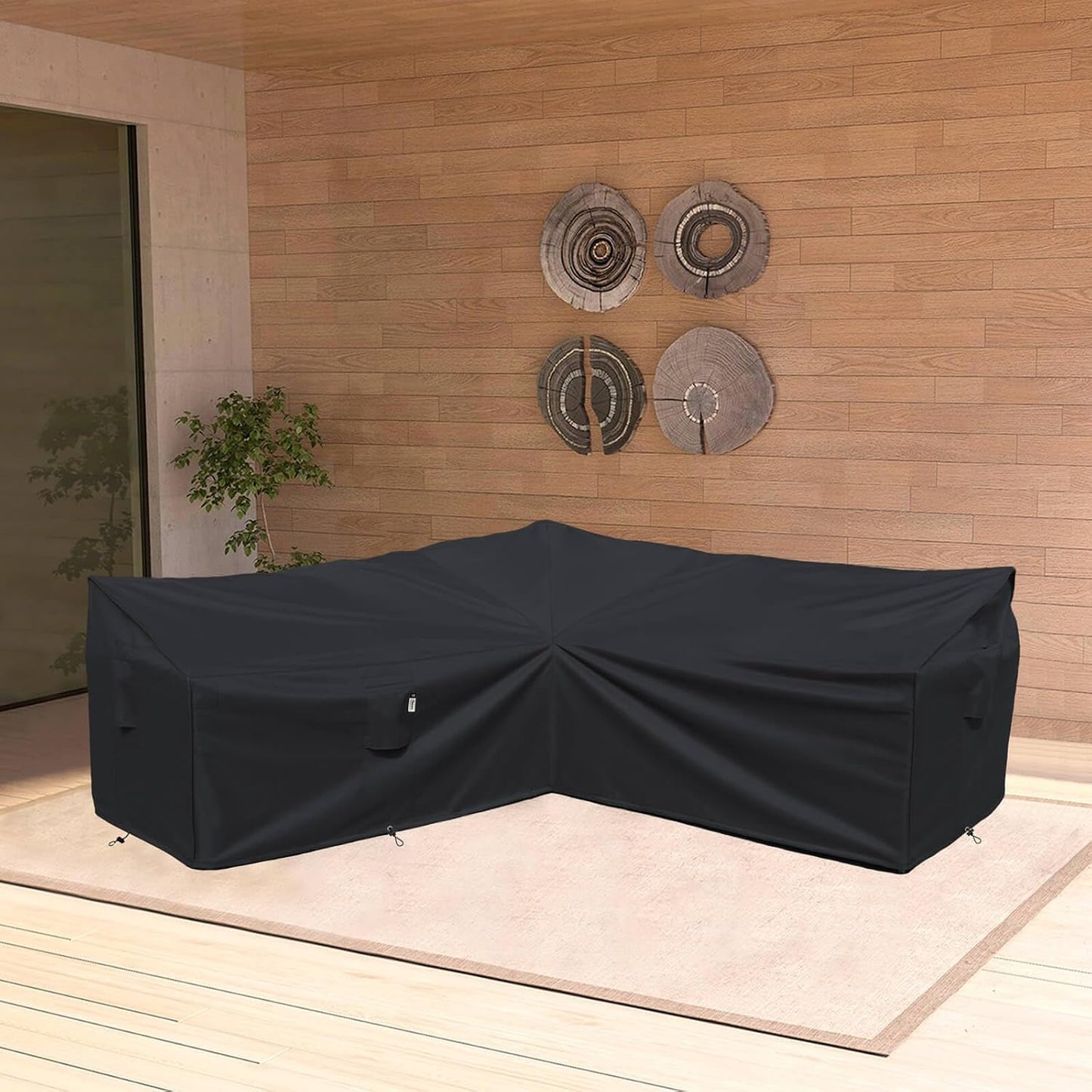 Patio Deck Box Cover, 63x30 Inch Fire Pit Covers with Straps and Handles, Waterproof Heavy Duty Outdoor Furniture Winter Cover for Keter, Suncast, Lifetime Container