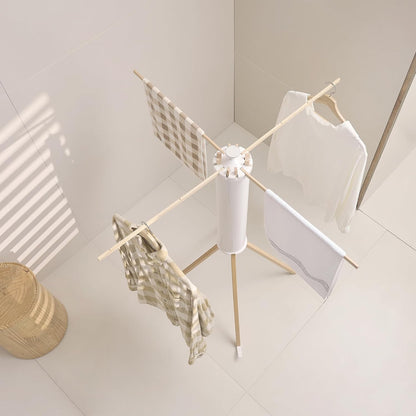 JOOM Tripod Clothes Drying Rack, Garment Rack Portable and Foldable Space Saving Laundry Drying Rack - Drying Rack Clothing Floor Folding Balcony Bedroom Household Wooden
