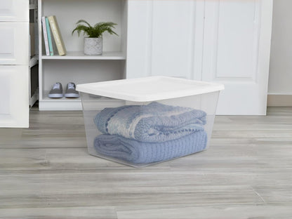 41 Quart Under Bed Storage Bins with Snap-On Lids, 2-Pack, Clear Plastic Stackable Tote Boxes, Closet Storage for Clothes Storage & Bedroom Organization