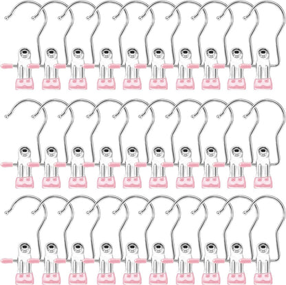 Boot Hangers Clips, 16 Pack Laundry Hooks Hanging Clips Clothes Pins Closet Hanger Organizer Clamps Socks Towel Clips Heavy Duty Clothespins Bulk Hanger Clips for Closet Travel Pants Socks Handbags
