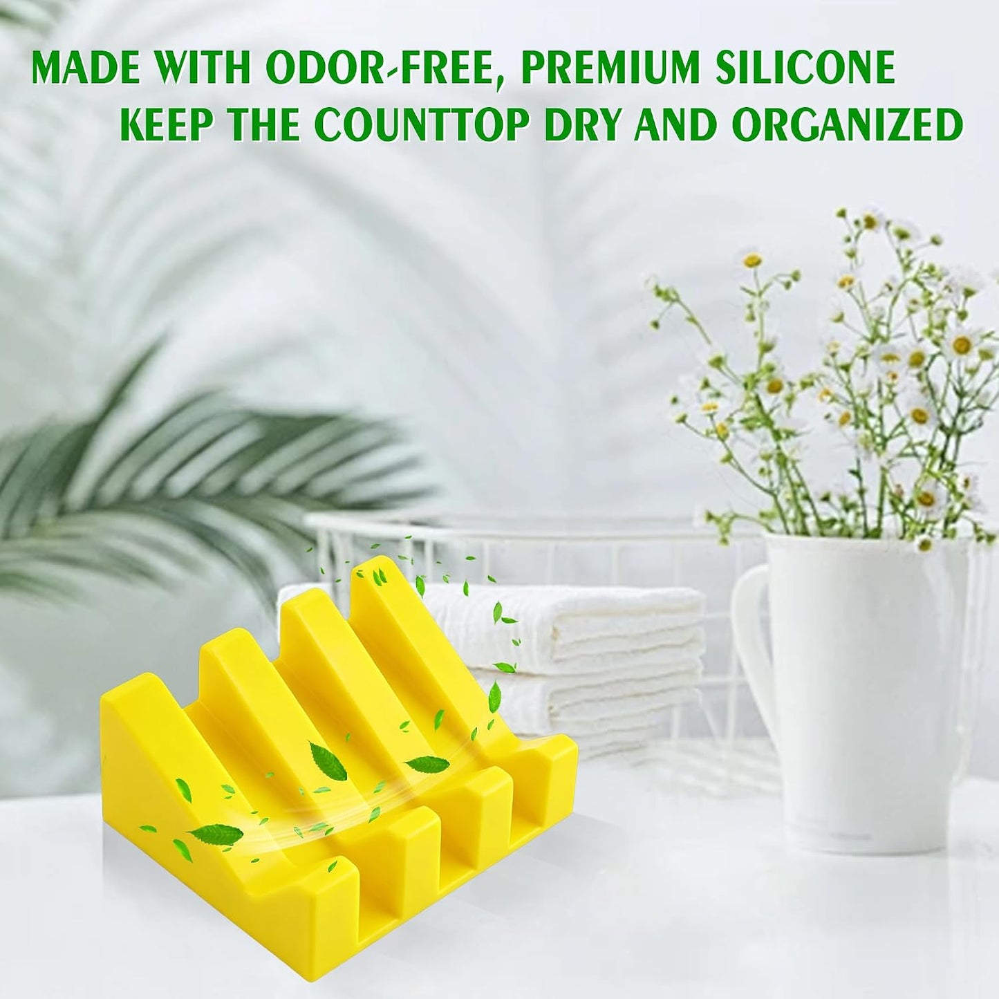 Self Draining Soap Dish Holder,Silicone Soap Dish,for Bathroom,Kitchen, Sponges，Can Extend Soap Life，Keep Soap Bars Dry and Easy Cleaning (White,1-Pack) - Colors A