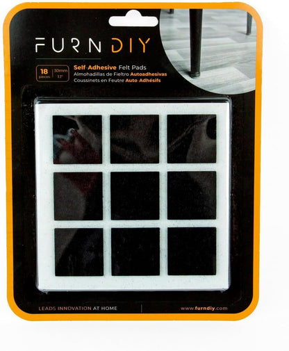 Furndiy Felt Furniture Pads for Hardwood Floors, Self-Adhesive Felt Pad for Chairs & Seat Legs, Easy Slide, Anti Scratch, Noise Stopper, Bumper & Buffer, Floor Protection - Based in USA - 0.8'' Black