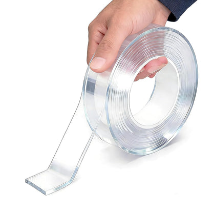 Nano Double Sided Tape, Removable Reusable Mounting Tape | Heavy Duty Hold | Removable No Residue | Washable & Reusable | Waterproof Clear Tape