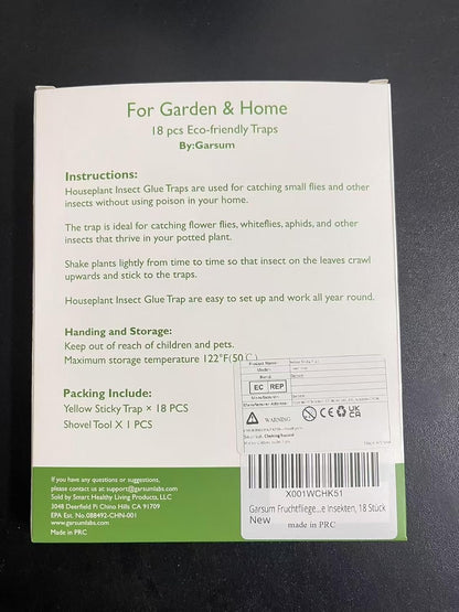 Garsum 36 Pack Fungus Gnat Traps Sticky Fruit Fly Trap Killer for Kitchen Indoor and Outdoor, Insect Fly Traps for House Plants, Whitefly, Mosquito Bits, Flying Insects
