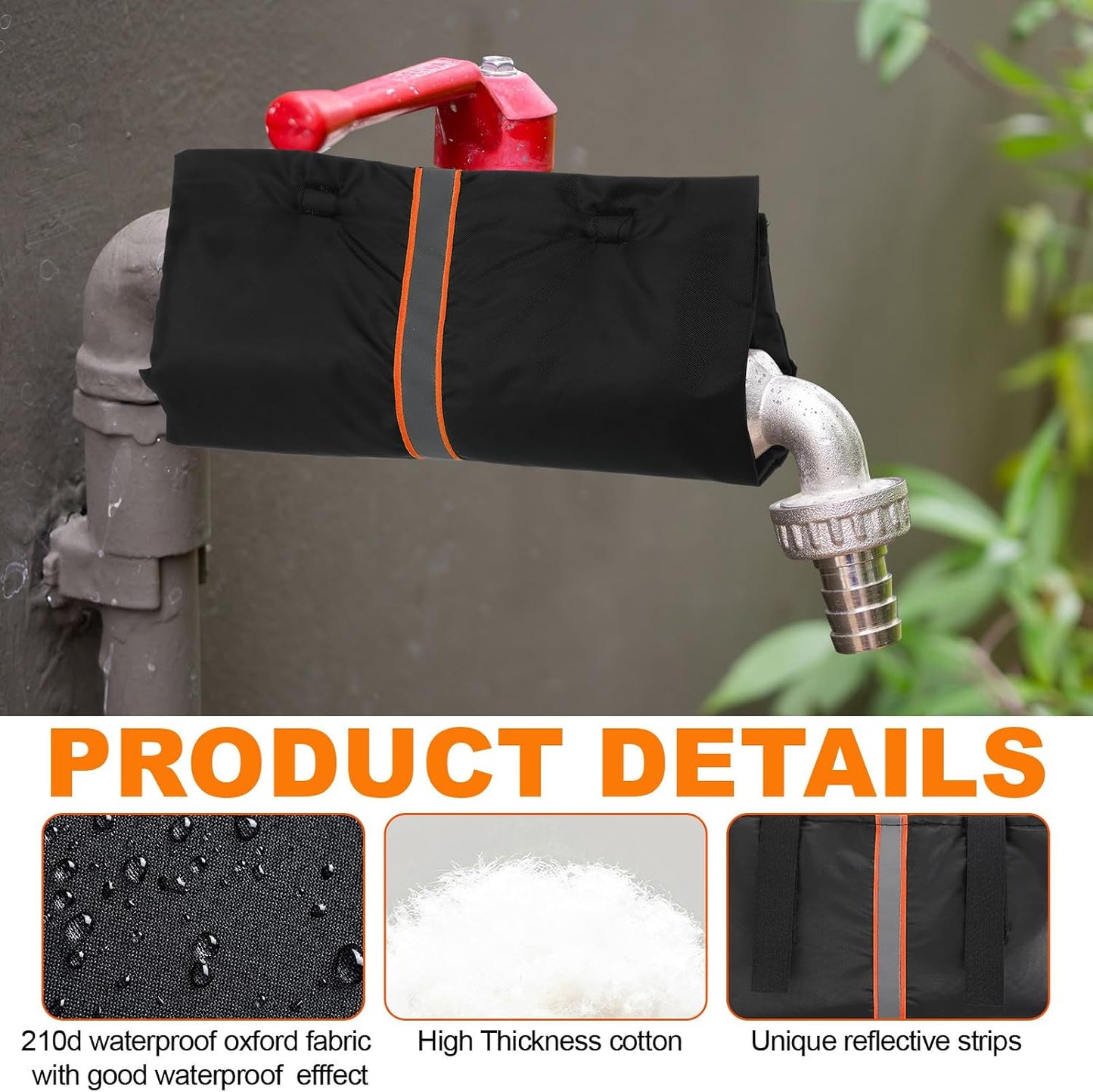 Pangda 4 Pcs Outdoor Faucet Cover for Winter Freeze Protection Outside Insulated Water Spigot Freeze Frost Waterproof Insulation Wrap with Reflective Strip for Garden (Classic,Green)