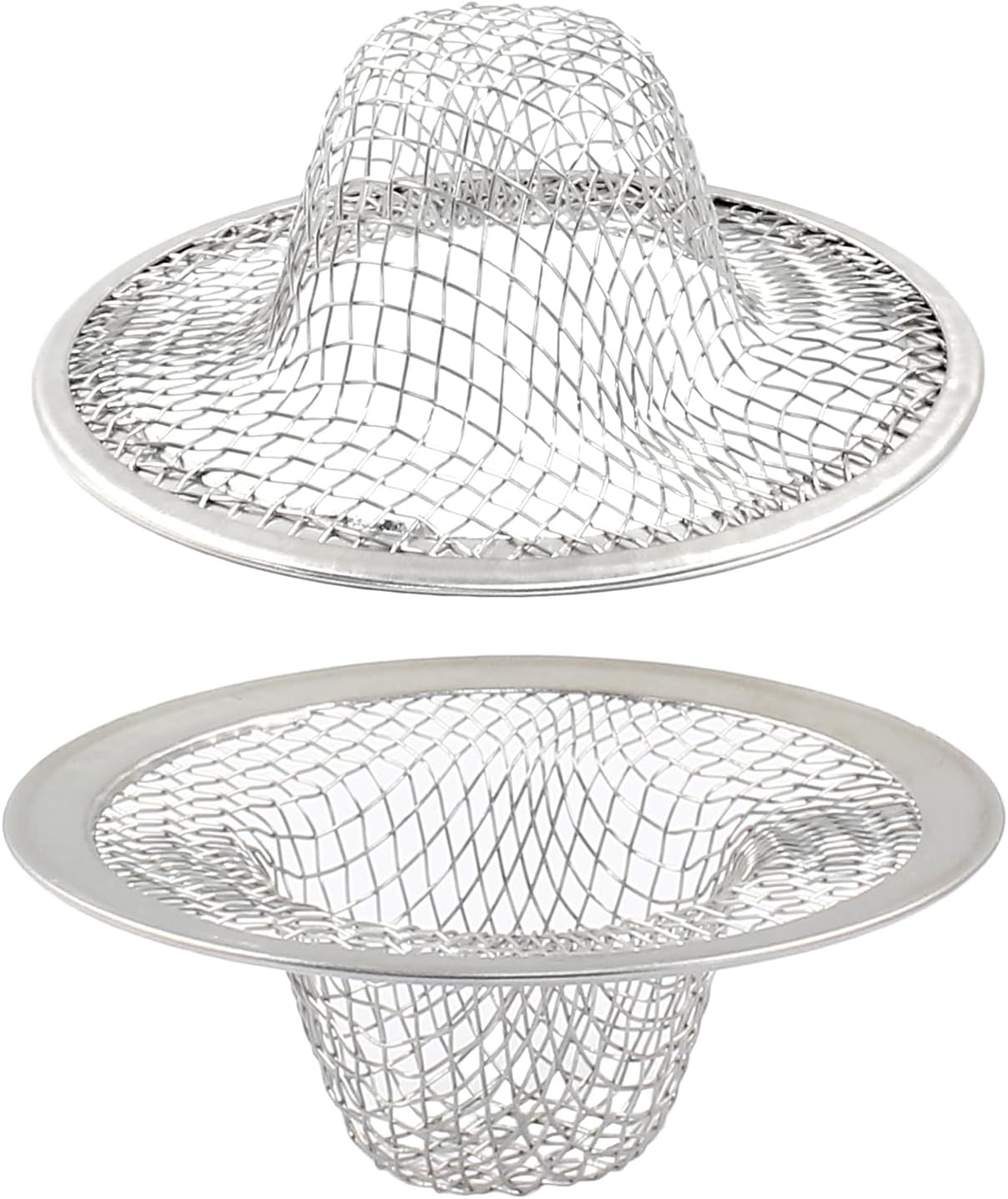 Piutouyar 2 Pack Stainless Steel Kitchen Sink Strainer, 3.5 Inch Diameter Mesh Basket Large Round Filter Kitchen Drain Strainer Food Catcher for Bathroom Bathtub Wash Basin Garbage