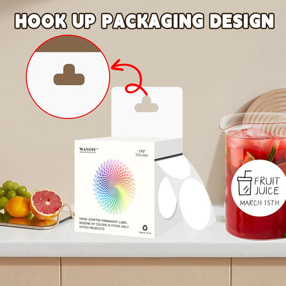 3 Inch White Color Code Dot Stickers,500 PCS Round Labels Stickers in Dispenser Box for Organization, Inventory,Classroom