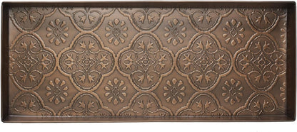 HF by LT Birch Forest Pattern Metal Boot Storage Tray, 30 x 13 inches, Antique Copper Finish
