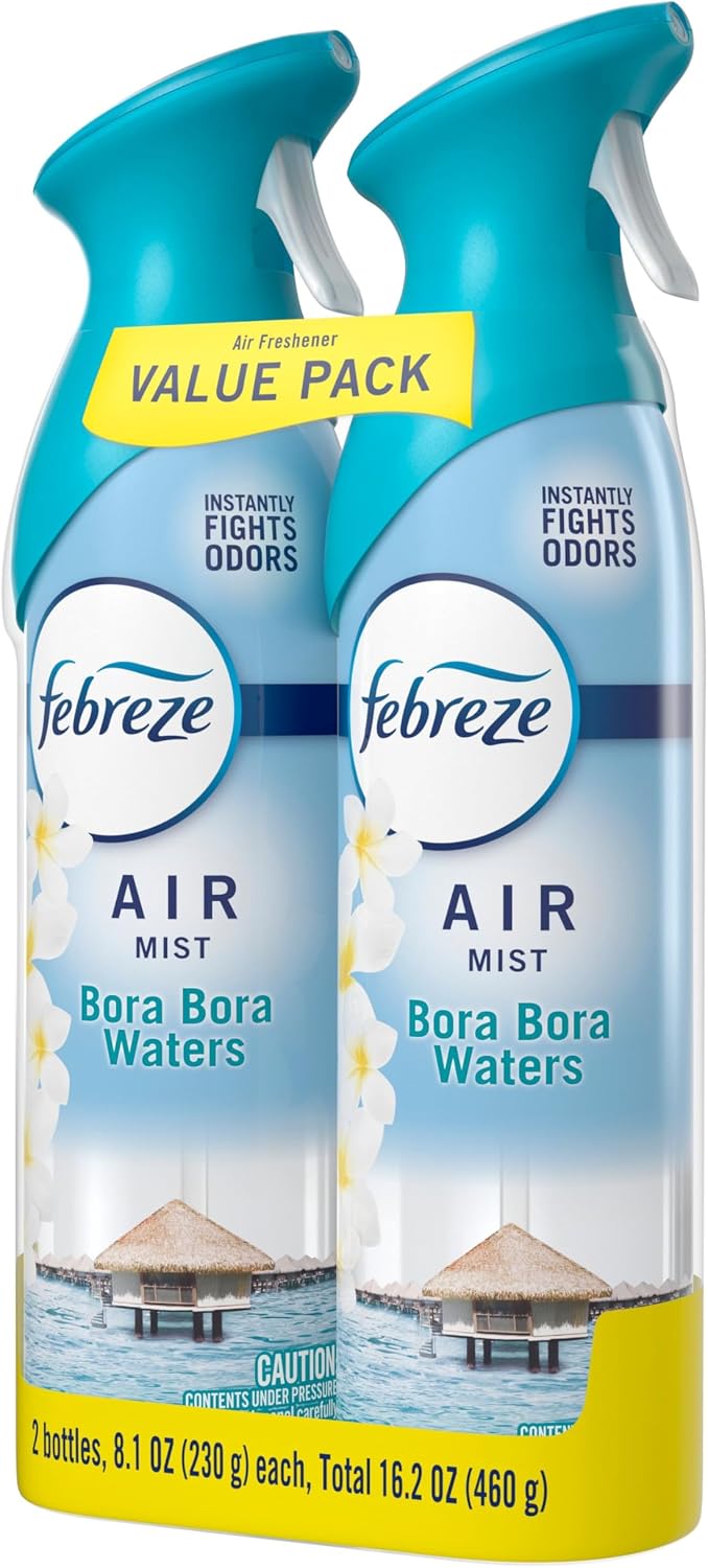 Febreze Air Mist, Air Freshener Spray, Odor Fighting Room Spray, Deodorizer for Home Bathroom Kitchen Office Apartment Dorm Room Classroom, Linen & Sky Scent, 8.1oz (Pack of 2)