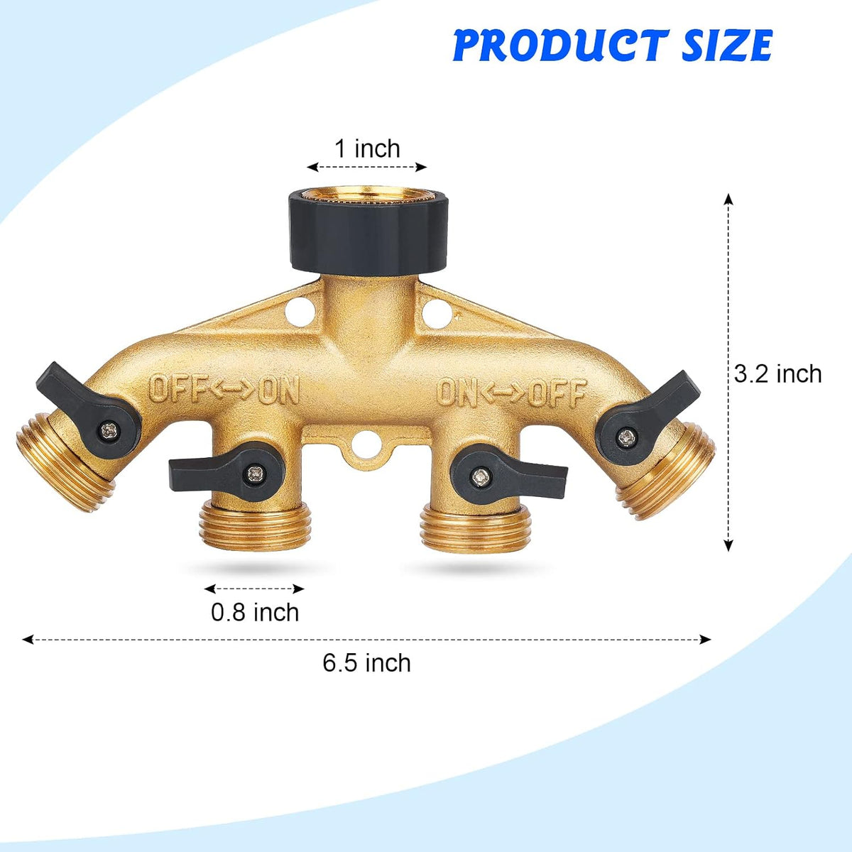 Garden Hose Splitter 2 Way Heavy Duty Brass Connector Tap Y Splitter (2WAY x)