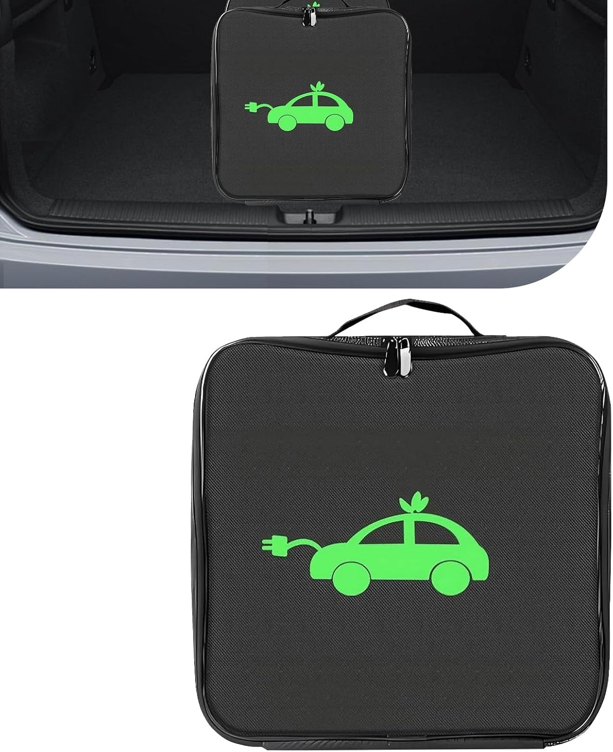 Charger Bag, Portable EV Charging Cable Bags, Waterproof Oxford Cloth Storage Bag for Charger, Jumper Cables, Cords (Rectangular)