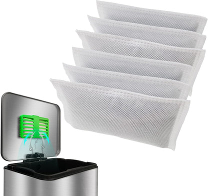Trash Can Deodorizer Kit Stick-On Activated Carbon Odor Eliminator for Large Trash Cans, Indoor Kitchen Compost bins, Big Step or Touchless Sensor Garbage Cans (2 Black Kits)