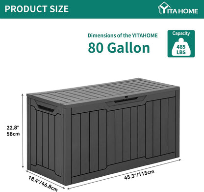 YITAHOME 31 Gallon Outdoor Storage Box | Resin Deck Box and Waterproof Package Delivery Box for Gardening Tools, Pool Supplies, Patio Furniture, Lockable, Taupe