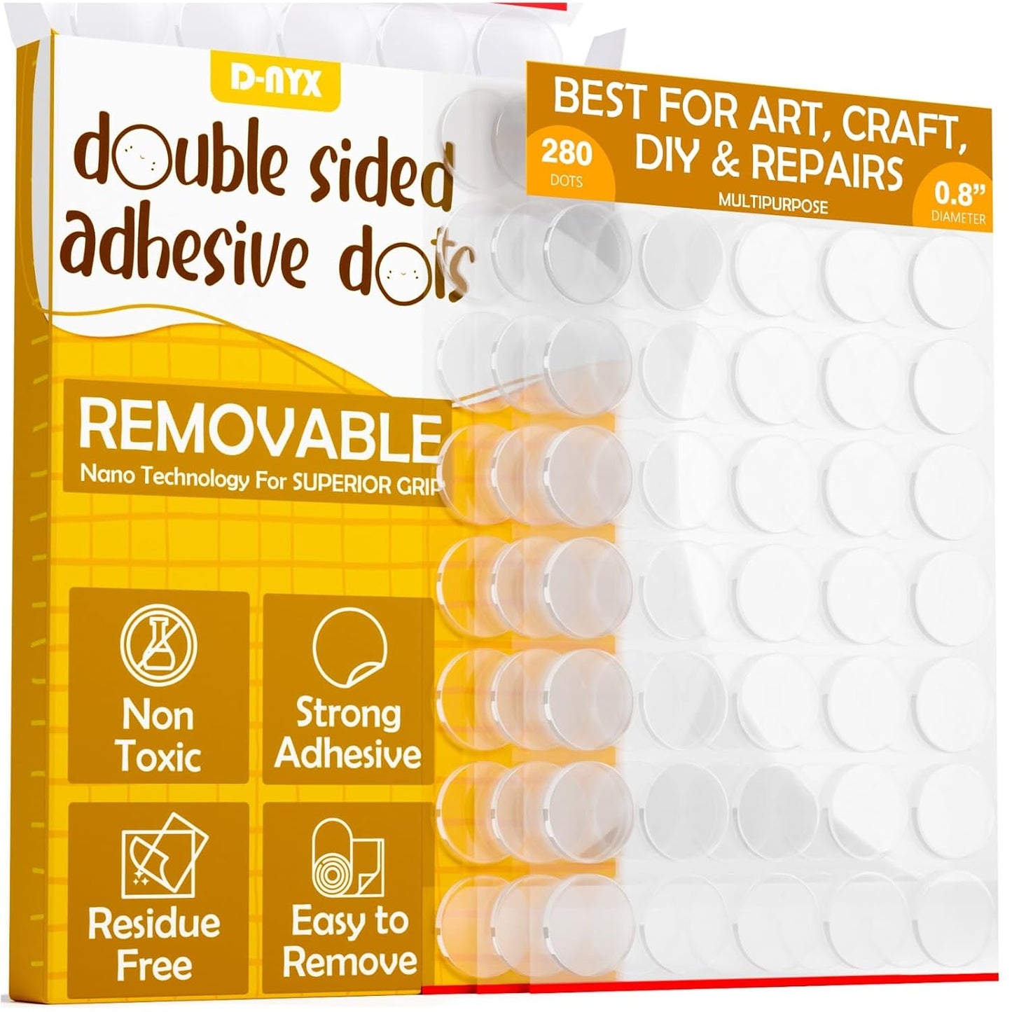 D-NYX Heavy Duty Double Sided Tape - Extra Large Nano Double Sided Adhesive Tape 1.18 inch Wide Removable Wall Tape Sticky Poster Tape Decor Scrapbook Supplies Scrapbookig Strips 9.85ft