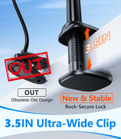 Adjustable Arm Clip on Fan for Desk,3 Speed Ultra Flexible Adjustable Design Clip Fan with 3.5”Wide Clamp,3000mAh Battery Operated Quiet Personal Cooling for Office Bedroom Gaming Dorm （Brown）