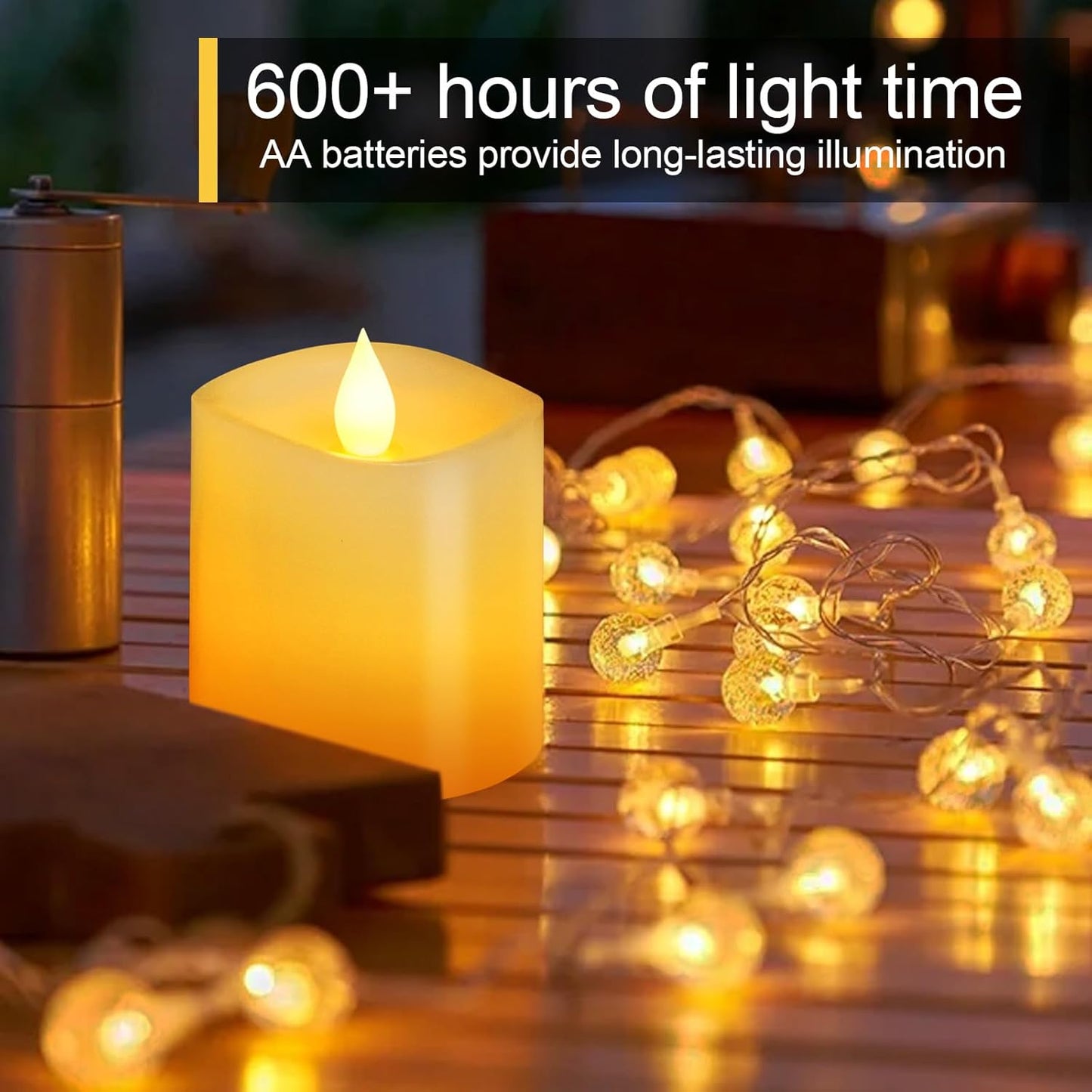 3x3 Flameless Candles with Remote Set of 2, 3 inch Battery Candles Flickering with Timer, LED Pillar Candle for Indoor/Outdoor, White