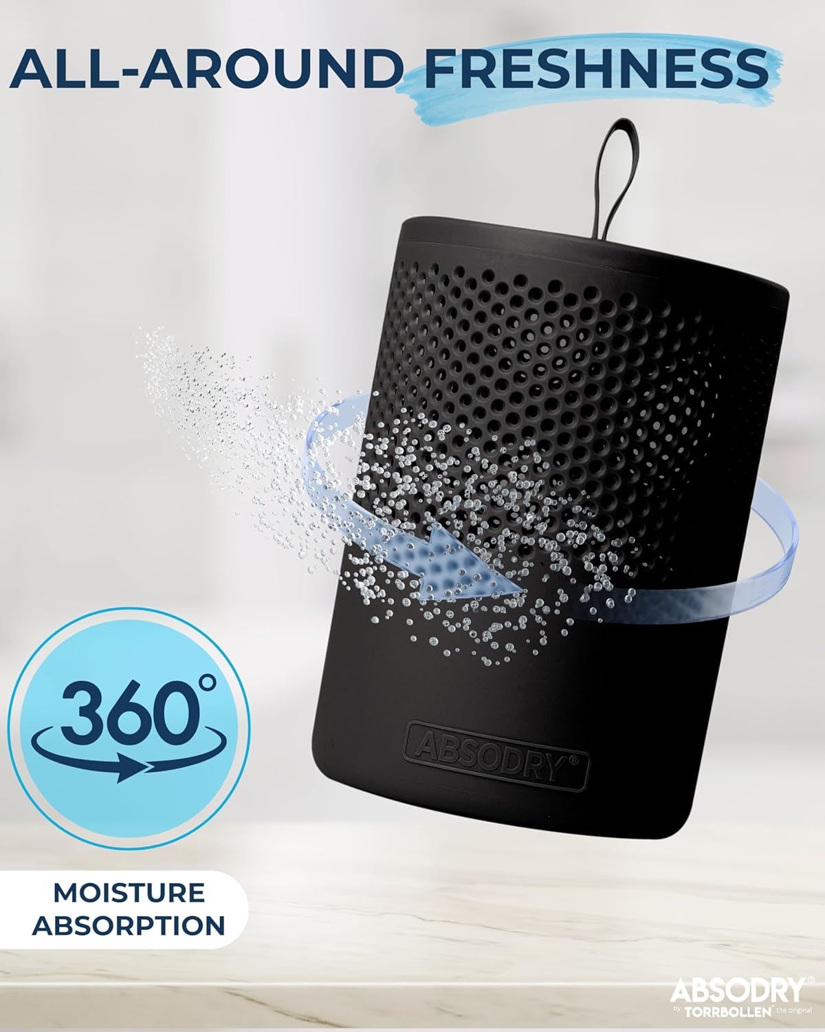 Absodry by Torrbollen Moisture Absorber 1.3lb Bag — Dehumidifier for Bedroom, Electricity & Battery Free Dehumidifiers for Home, Air Freshener and Purifier for Home Up to 90 Days, 269 ft² (White)