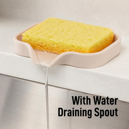 Zulay Kitchen (9x3.5in) Sponge Holder for Kitchen Sink - Flexible Heavy-Duty Multipurpose Sink Caddy - Counter Organizer for Kitchen, Bathroom, Makeup, Trinkets & More! (Grey)