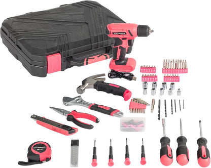 148 Pieces Tool Set,House Repairing Hand Tool Kits,Portable Complete Basic Repair General Hand Tool Sets for Men Women,Home Basic Repair Tool Kit,with Storage Case,for DIY Home Maintenance (Red)