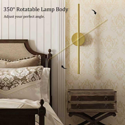 24 Inch Battery Operated Wall Sconce Set of 2, Dimmable Battery Sconces with Remote Control, 8000 mAh Rechargeable Sconces, 350° Rotate Modern LED Lights for Bedroom, Living Room, Black Gold