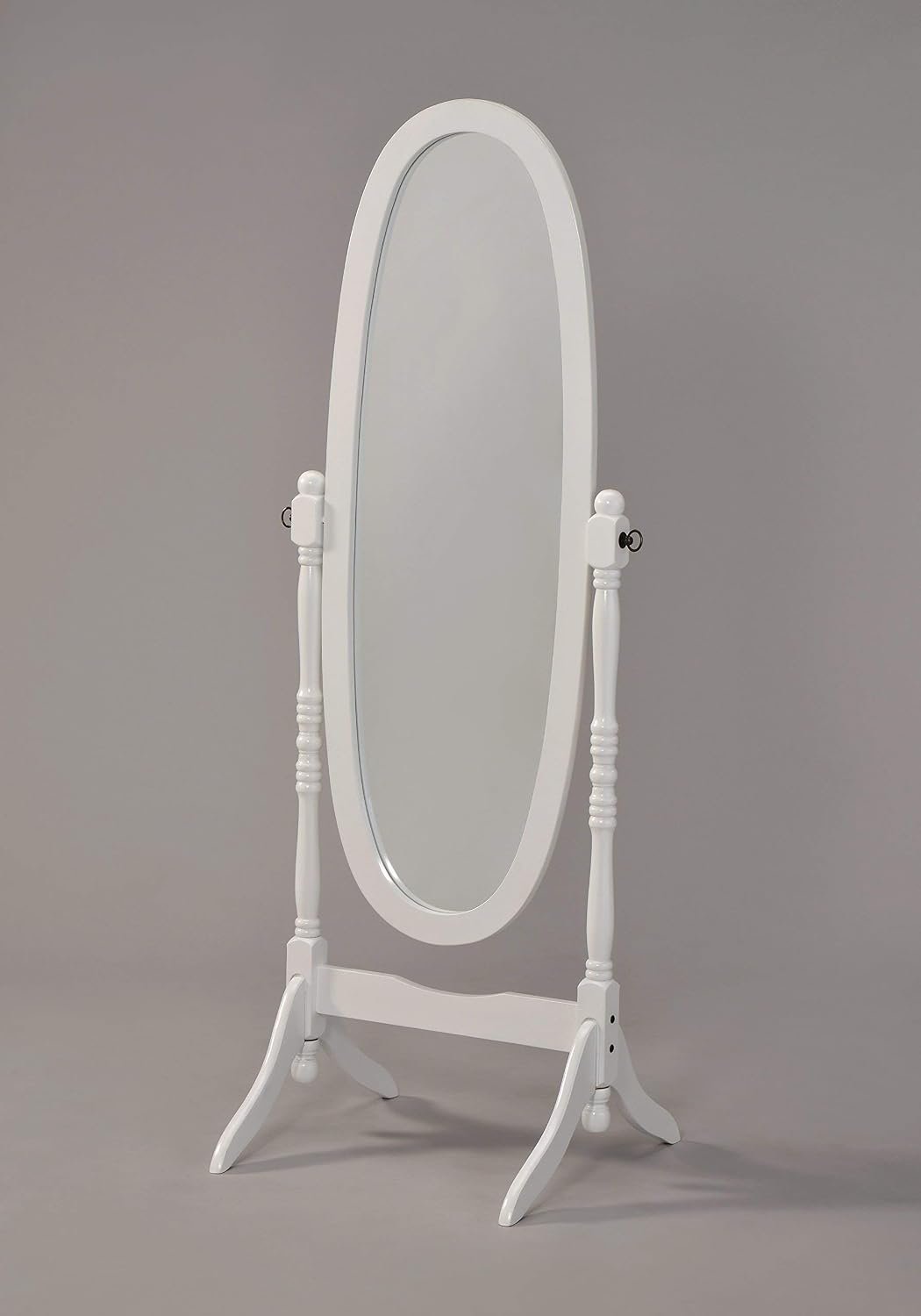 GTU Furniture Swivel Adjustable Full-Length Oval Wood Cheval Stand Floor Mirror(Pink)