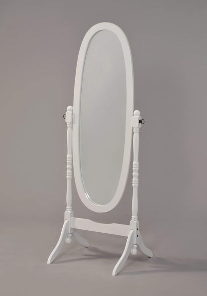 GTU Furniture Swivel Adjustable Full-Length Oval Wood Cheval Stand Floor Mirror(Pink)